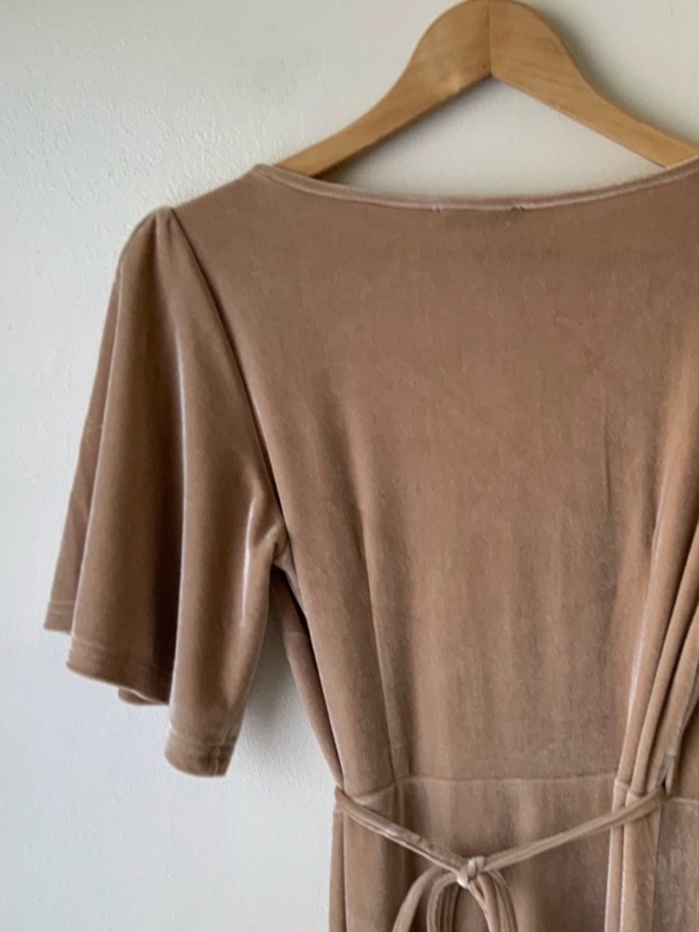 NWT BALTIC BORN Velvet Wrap Maxi Dress Taupe Tan Small - Picture 7 of 14